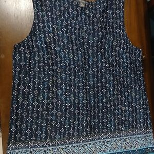 Eddie Bauer Blue and White Boxy Tank Top